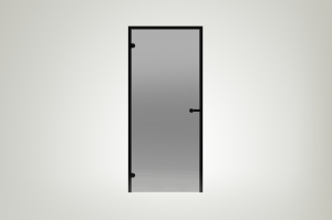 Дверь Harvia ALU Black Line 8×21 коробка черная, стекло сатин