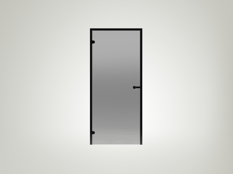 Дверь Harvia ALU Black Line 8×21 коробка черная, стекло сатин